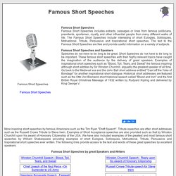 Famous Short Speeches