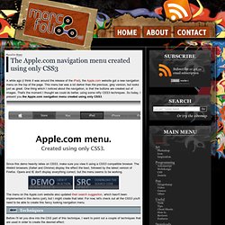 The fancy Apple.com navigation menu created using only CSS3.