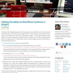 Adding fancyBox to WordPress (without a plugin)