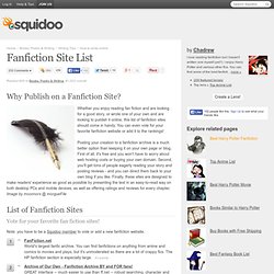 Fanfiction Site List