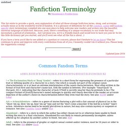 Fanfiction Terminology