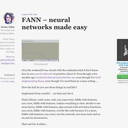 FANN – neural networks made easy