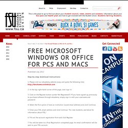 Fanshawe Student Union > Free Microsoft Windows or Office for PCs and MACs