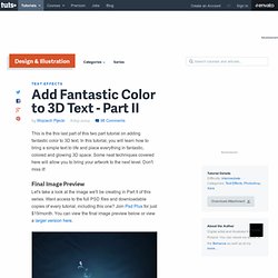 Add Fantastic Color to 3D Text – Part II