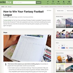 How to Win Your Fantasy Football League: 9 steps