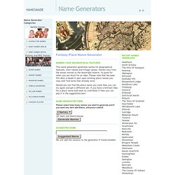 Fantasy Place Name Generator for RPG players and authors