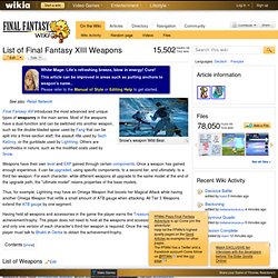 List of Final Fantasy XIII Weapons