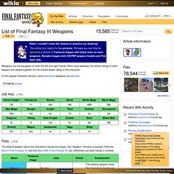 List of Final Fantasy III Weapons