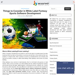 White Label Fantasy Sports Software Development