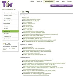 FAQ - Tor - Revisemos lo básico acerca de Tor.