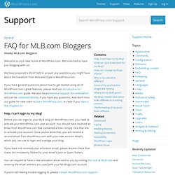 FAQ for MLB.com Bloggers