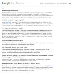 FAQ – Google Crisis Response