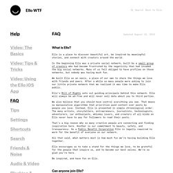Help and other resources for Ello