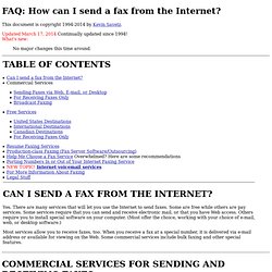 FAQ: How can I send a fax from the Internet?