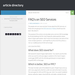 FAQ’s on SEO Services