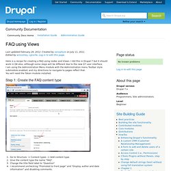 FAQ using Views