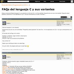 FAQs del lenguaje C y sus variantes