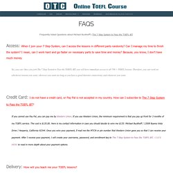 FAQs - Online TOEFL Course