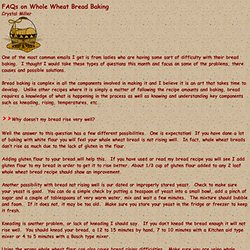 FAQs on Whole Wheat Bread Baking