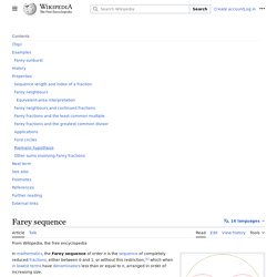 Séquence de Farey — Wikipédia