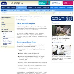 Farm animals as pets - Our pets - All about animals