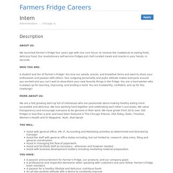Farmers Fridge Careers - Intern