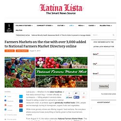 Farmers Markets on the rise with over 3,000 added to National Farmers Market Directory online