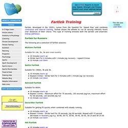 Fartlek Training - Speed Play