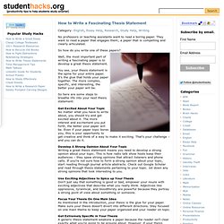 How to Write a Fascinating Thesis Statement