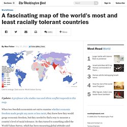 A fascinating map of the world’s most and least racially tolerant countries