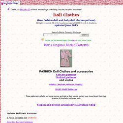 * Barbie,fashion dolls, and Baby doll clothes patterns *