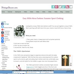Easy 1920s Mens Fashion: Summer Sport Clothing
