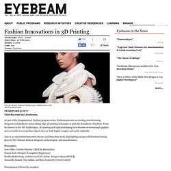 Fashion Innovations in 3D Printing