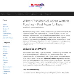 Winter Fashion is All About Women Ponchos - Find Powerful Facts!