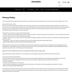 Privacy Policy - Joligems