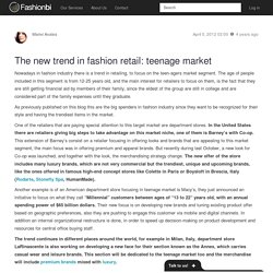 The new trend in fashion retail: teenage market