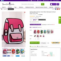 Fashionable Cartoon Color Block Backpack School Bag/Travel Bag