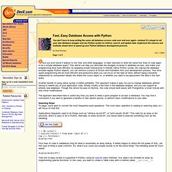 Fast, Easy Database Access with Python