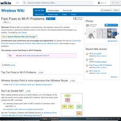 Fast Fixes to Wi-Fi Problems - Wireless Wiki