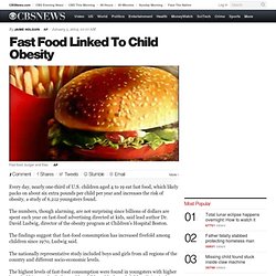 Fast Food Linked To Child Obesity