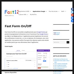 Fast Form On/Off
