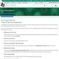 Fast loading Website Tips