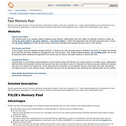 PJLIB Reference: Fast Memory Pool