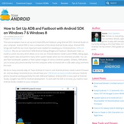 How to Set Up ADB / Fastboot with Android SDK for Any Andorid Device on Windows 7 & Windows 8