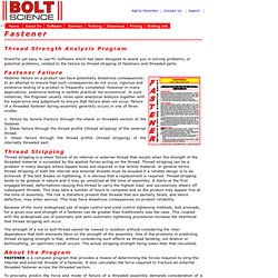 FASTENER - Thread Strength Analysis Program