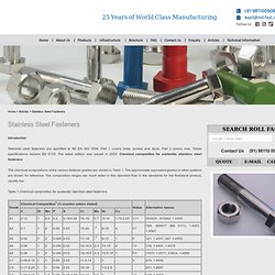 SS Fasteners 304 & 316, Stainless Steel Manufacturers in India