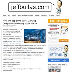 How The Top 500 Fastest Growing Companies Are Using Social Media « Jeffbullas’s Blog