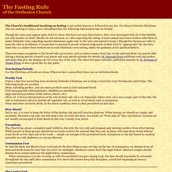 The Fasting Rule of the Orthodox Church