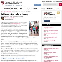 Fat is more than calorie storage