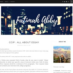 Penjelasan dan Contoh Essay CCIP 2018 - Defir (Dede Firmansah)